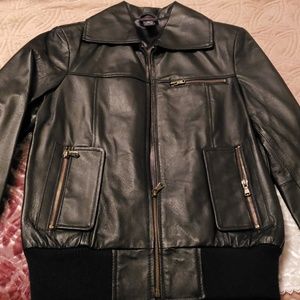 Leather Bomber Jacket